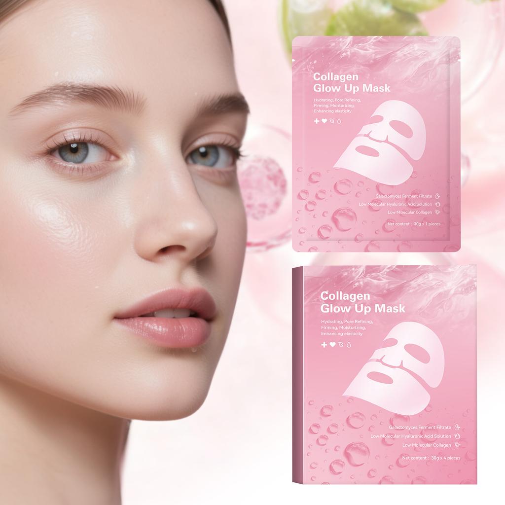 Collagen Mask 4 Sheets Deep Moisturizing Mask, Night Moisturizing Mask, Locking In Moisture And Moisturizing Skin 10ml