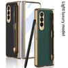 С чехлом-держателем S Pen для Samsung Galaxy Z Fold 3 5g, чехол, пленка, интегрированная гальваника, обычная кожа, слот для ручки Z Fold3