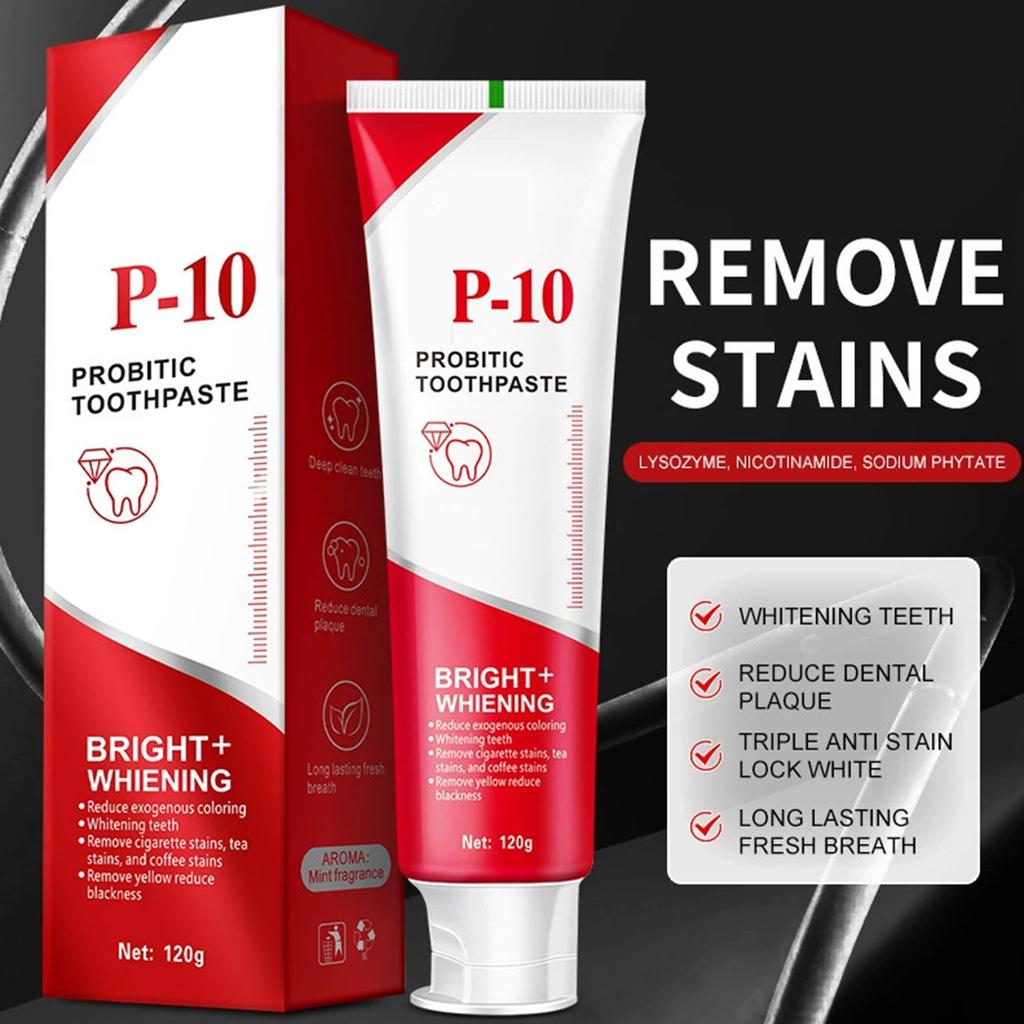 Пробиотическая зубная паста, мягкая зубная паста с натуральными ингредиентами, свежее дыхание, удаление желтизны, пятен и отбеливающая зубная паста, 1 шт, 120 г