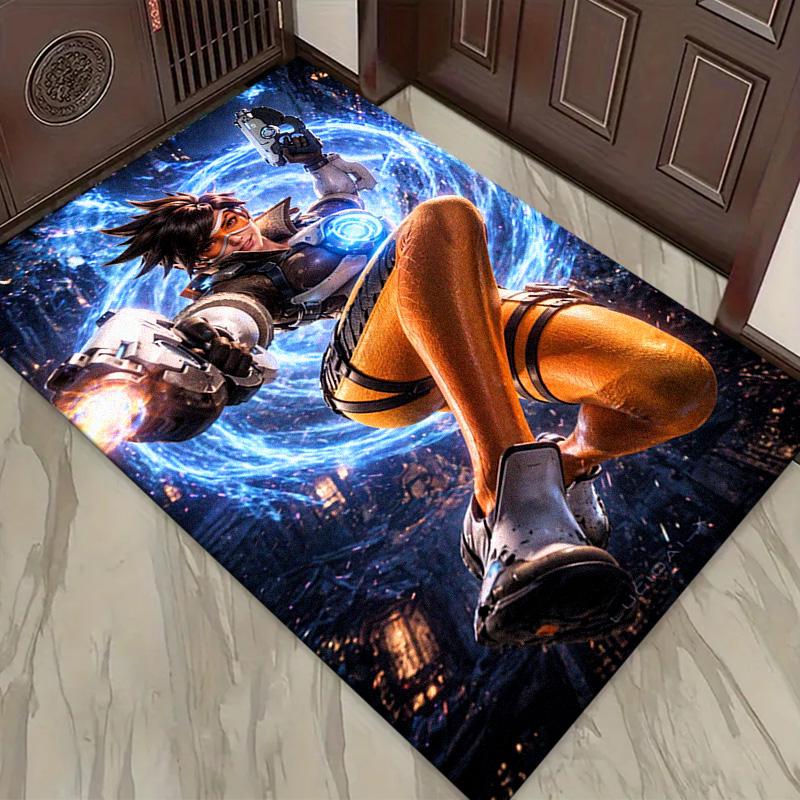 Overwatch Heroes Carpet Rug for Living Room Bedroom Home Sofa Decoration,Kids play Non-slip Floor Mat