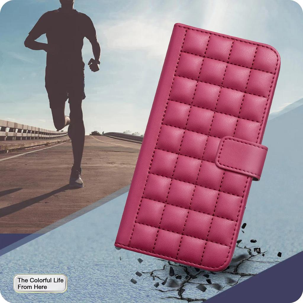 Маленький квадратный сетчатый чехол-кошелек из искусственной кожи с подставкой и откидной крышкой для Samsung Galaxy S21, S22, S23, S24, A12, A13, A14, A15, A52, A53, A24..