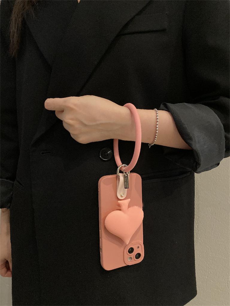 Держатель кронштейна в виде персикового сердца, простой розовый чехол с кольцом-браслетом для Iphone 14 13 12 11 Pro Max X Xs Xr, мягкий чехол с подставкой