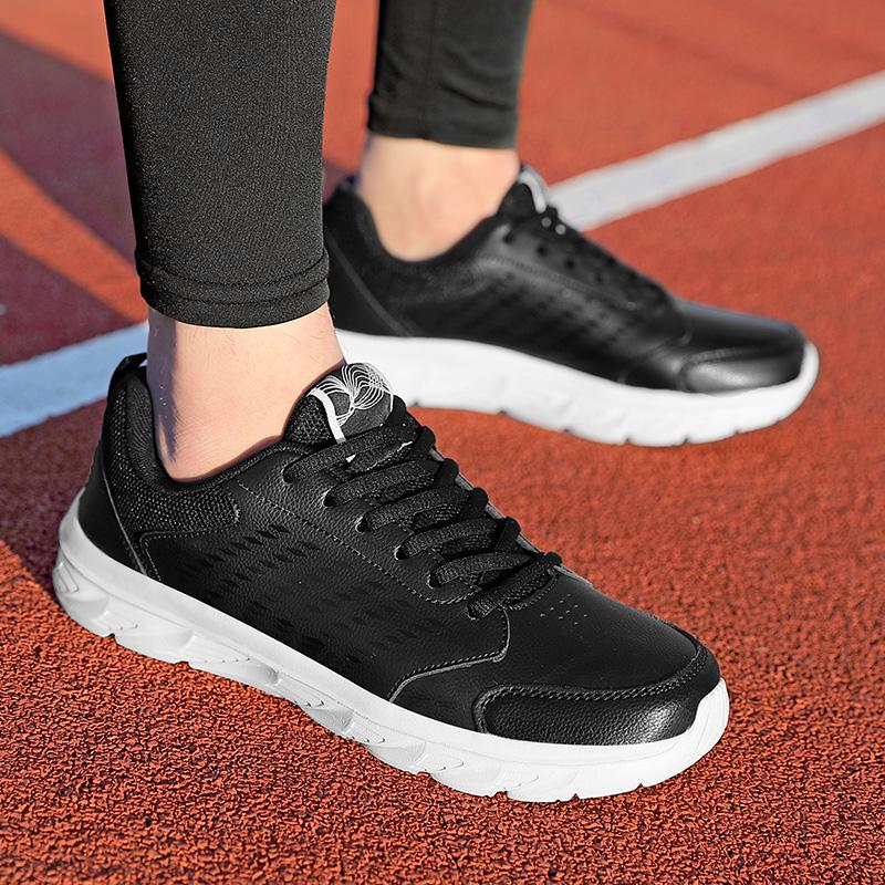 High Quality Leather Men Walking Sneakers Comfortable Non-Slip Jogging Casual Sport Shoes Lightweight Men Athletic Running Shoes