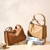Vintage Genuine Leather Pillow Shoulder Corssbody Bags For Women  Trend Designer Wide Strap Small Ladies Handbags