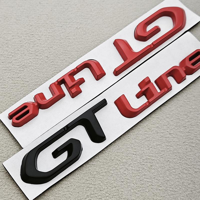 3D Metal Black Red Logo GT Line Emblem Car Trunk Badge For Peugeot 208 2008 205 508 5008 207 408 308 3008 GT Sticker Accessories