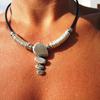 Литературное ретро сплав CCB кожаный шнур чокер ожерелье женское личность античное серебро цепочка на ключицу