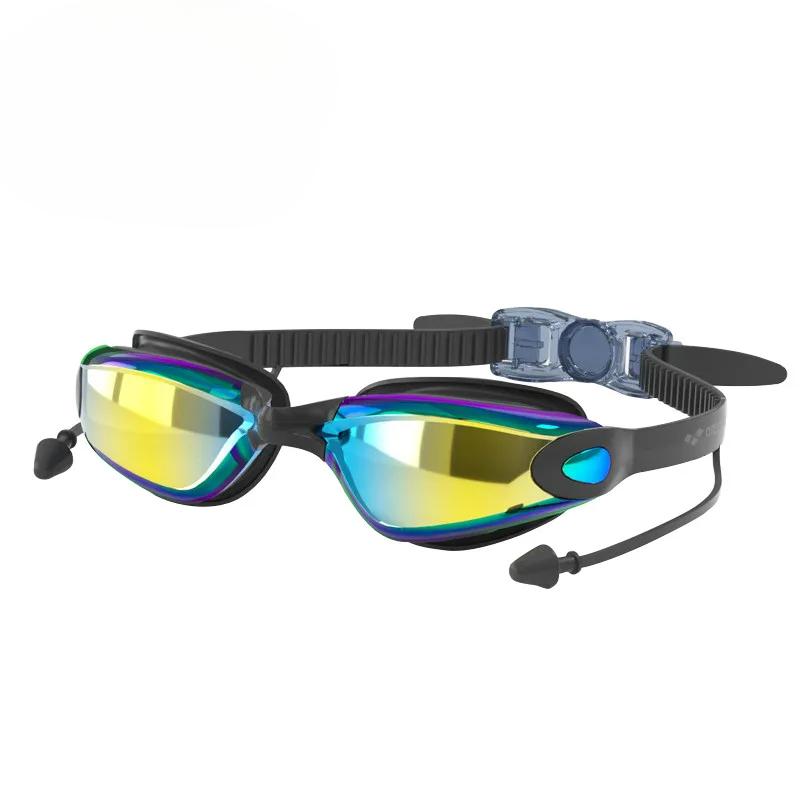 Профессиональные взрослые очки для плавания с защитой от запотевания и берушами. Мужские и женские очки для плавания. Герметичные. Регулируемые. Защита от УФ-лучей.