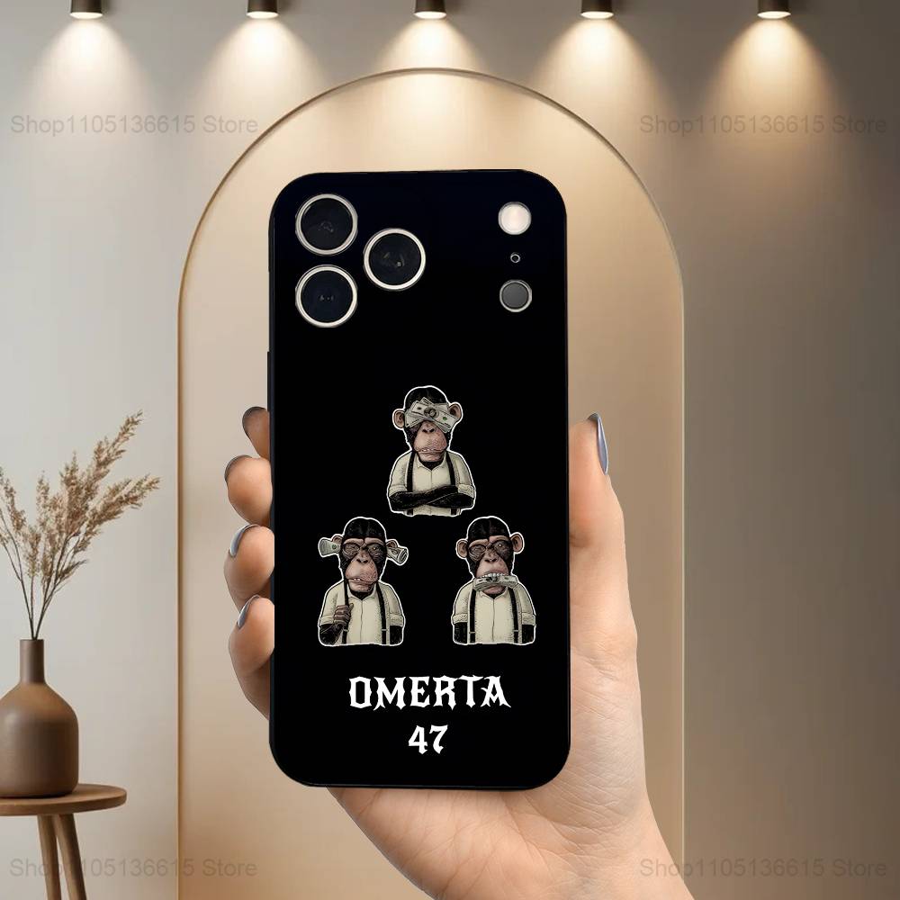 Singer 47 O-Omerta M-Maes Phone Case For iPhone 17,16,15,14,13,12,11 Plus,Pro Max,XS,X,XR,SE,Mini,8,7,Soft Silicone Black Cover