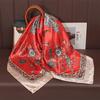Satin Square Scarf Women Muslim Hijab Elegant  Print Silk Neckerchief Shawl Wraps Headband Handle Hair Accessories Bandana