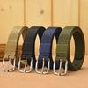 Women'S Belt Pin Buckle Canvas Thin Belt Casual Overalls With Tide Simple Student Green Military Training Outdoor