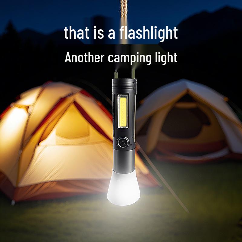 Portable Multi-Function Outdoor Flashlight with Side Light and White Laser
