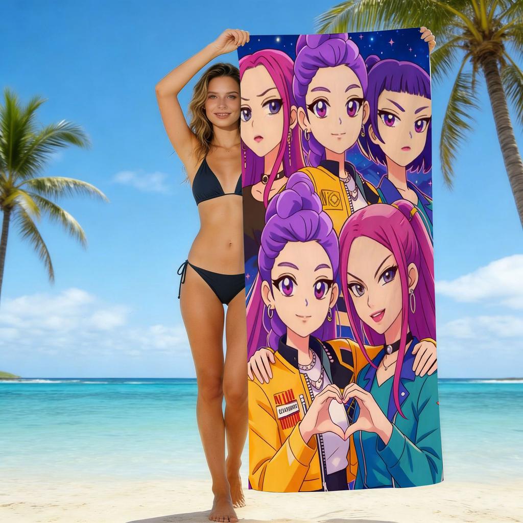 Europe And The United States Popular Witch Hunter Group Beach Towel Internet Celebrity Kpop Microfiber Beach Towel Floor Towel Bath Towel