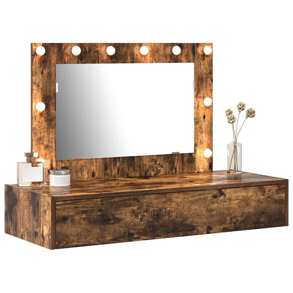 Makeup Table with Storage Brown 100 x 40 x 70 cm Engineered Wood