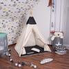Tipi Tente Pour Enfant En Coton SPRINGOS - Noir - 160x120x100 Cm - 2 Coussins Inclus