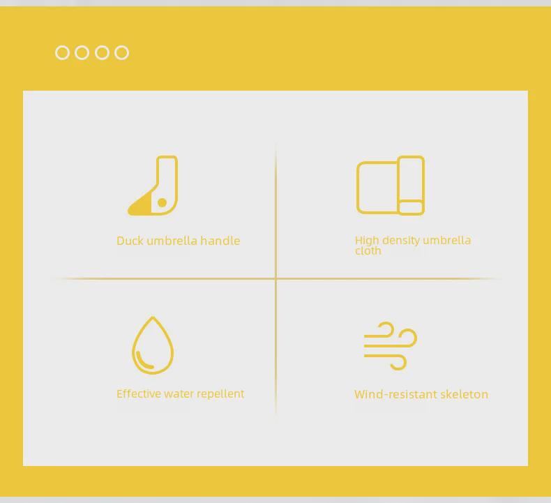 Мультяшный зонт «Утка»: Полуавтоматический, многоцветный, черный пластик, деревянная ручка, симпатичный дизайн в виде желтой утки