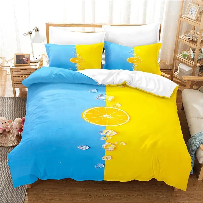 3D Summer Tropical Fruit Duvet Cover with Pillowcase King Full Size Queen Double Bed Quilt Case Linens Single Twin Bedding Sets