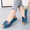 Women Flat Shoes Spring and Autumn New Fashion Flower Print Women Shoes Genuine Leathe Loafers Moccasins Flats for Women 35-44