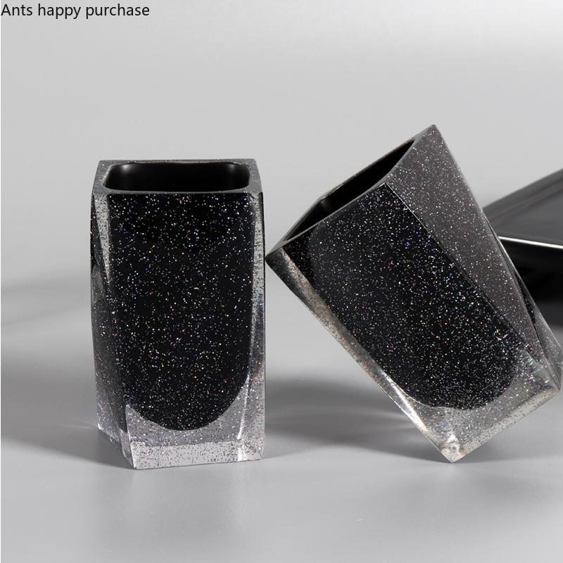 Набор из пяти предметов для ванной комнаты, набор для мытья из смолы, туалетные принадлежности для ванной, флакончик для лосьона, стаканчик для ополаскивателя для полости рта, держатель для зубных щеток, мыльница, поднос для хранения