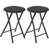 Atmosphera "Mélissa" Velvet Folding Stool - Black - Set of 2
