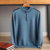 Men's Cashmere Half-Zip Pullover: Youthful Round Neck, Thick Wool Sweater, Plus Size, Casual Autumn/Winter Knitwear.