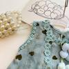 Girls' Heart & Daisy Sleeveless Vest and Floral Bow Knot Shorts Set