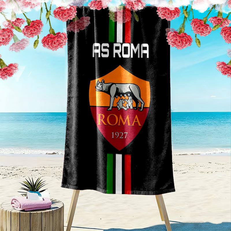 AS Roma Logo Print Beach Towel, Large Soft Quick Dry Towel for Beach Camping Swimming
