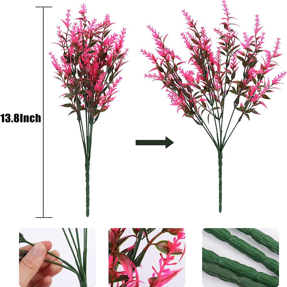 For Gardens Fake Shrubs Artificial Flowers 13.8in Artificial Flowers For Home Decor UV Resistant Flowers 13.8in Size