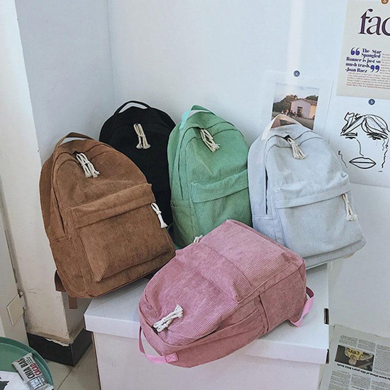 SCIONE Рюкзак из мягкой ткани, женский вельветовый дизайн, школьный полосатый рюкзак для девочек-подростков, сумка mochila