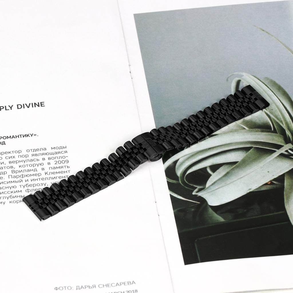 For Xiaomi Watch S2 46mm/42mm Wrist Band 5-Bead Stainless Steel Butterfly Clasp Watch Strap