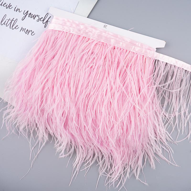Diy Handmade Accessories Colorful Ostrich Feather Cloth Edge Decorative Accessories Clothing Accessories Wedding Skirt