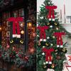Christmas Velvet Elf Leg Decoration Handmade Home Office Festival Holiday Party Window Door Xmas Tree Hanging Plush Bow Ornament