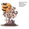 Wooden Ghost Ornaments Halloween Moon Bat And Dead Tree Tabletop Ornament, Decorative Figurines Table Centerpiece for Home Desktop Holiday Party