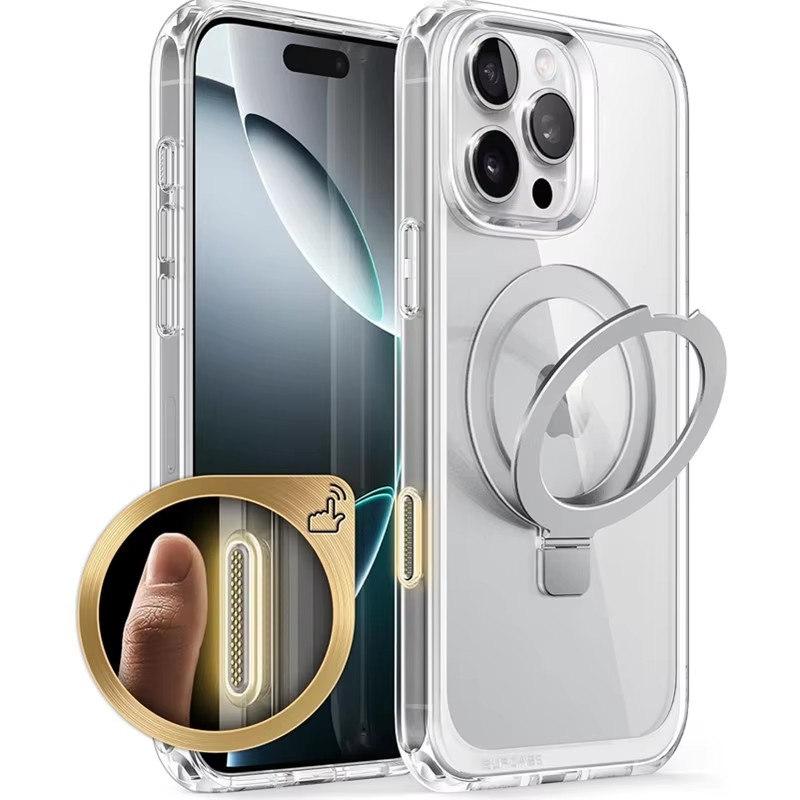 Магнитный прозрачный чехол-подставка Macsafe с кнопкой управления камерой для iPhone 16 Pro Max Plus 16Pro 16Plus IPones Magsafe Holder Cover