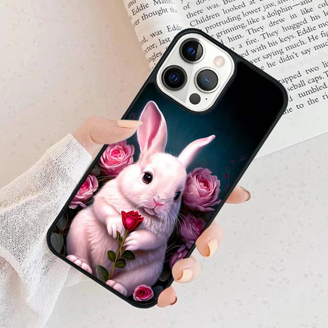 Чехол для телефона Кролики Для iPhone 17 Air 15 16 Чехол 11 13 14 Pro Max 12 Plus Max Fundas