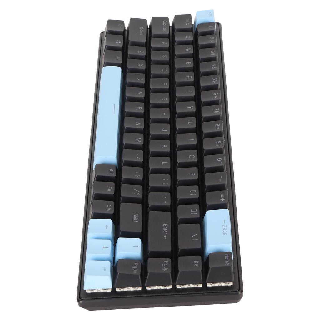Игровая клавиатура USB 68 клавиш Синие переключатели N-key rollover 10 режимов RGB-подсветки Проводная клавиатура для настольного ПК, ноутбука Черный Синий