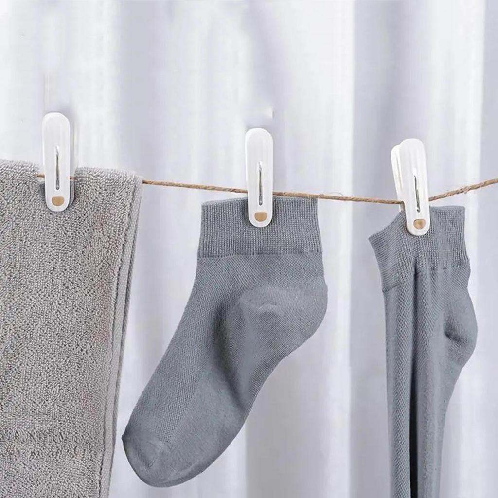 12Pcs PP Clothes Washing Clips Household Clothing Coat Hat Socks Pegs Sealing Pins Traceless Windproof Clips Hang Clamps