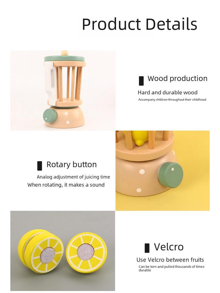 Детская деревянная соковыжималка для фруктов, ролевая игрушка - улучшает координацию рук и глаз посредством симуляции нарезки фруктов