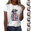 Women's Round Neck Casual Printed Short-sleeved T-shirt Top