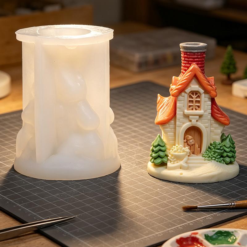 Xiaomi 3D Christmas Silicone Candle Mold Moon Santa Claus Gnome Christmas House Castle Reindeer Gypsum Aroma Soap Mold Home Decor450000