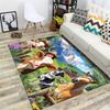 Cartoon Mushroom Elf Area Rug, Cute Fungi Floor Mat