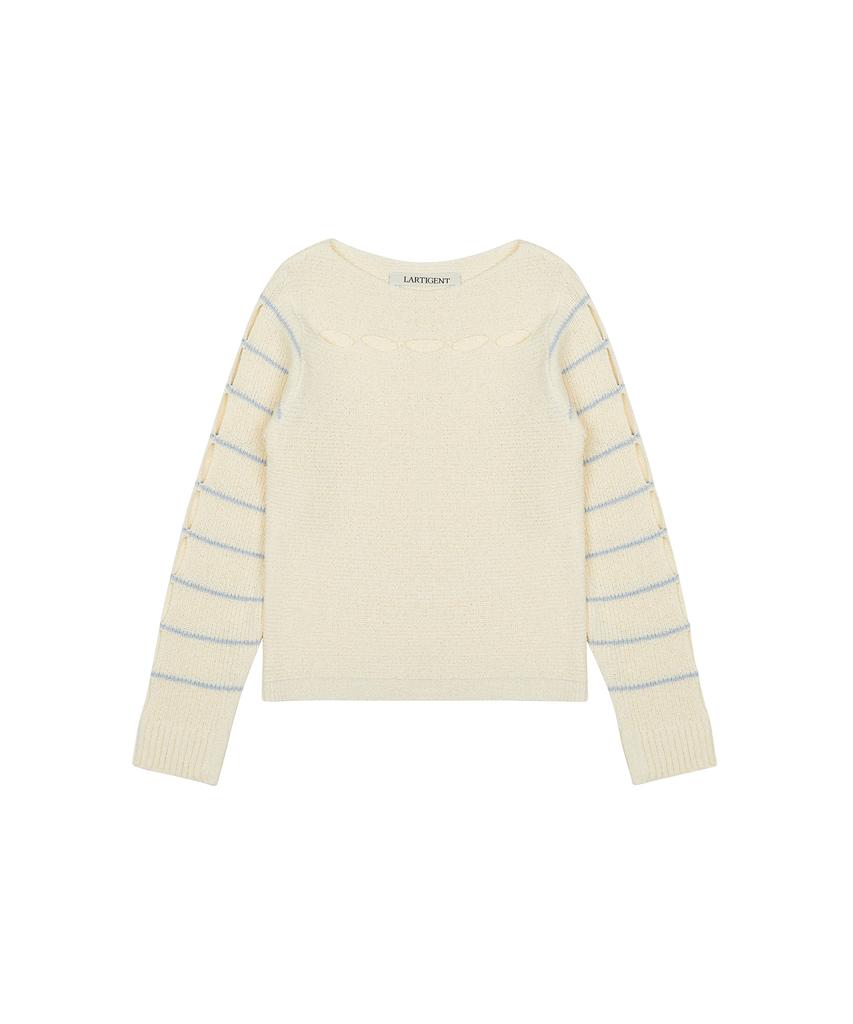LARTIGENT L2 Stripe Hole Knit(Ivory)