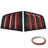 2x Carbon Look w/Red Trim Rear Side Window Louver Cover  For 11-21 Dodge Charger