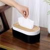 Tissue Box Lift Type Wooden Cover Coffee Table Bamboo Wood White/black Kawaii Storage Box Lifting Wooden Cover Tissue Box Holder