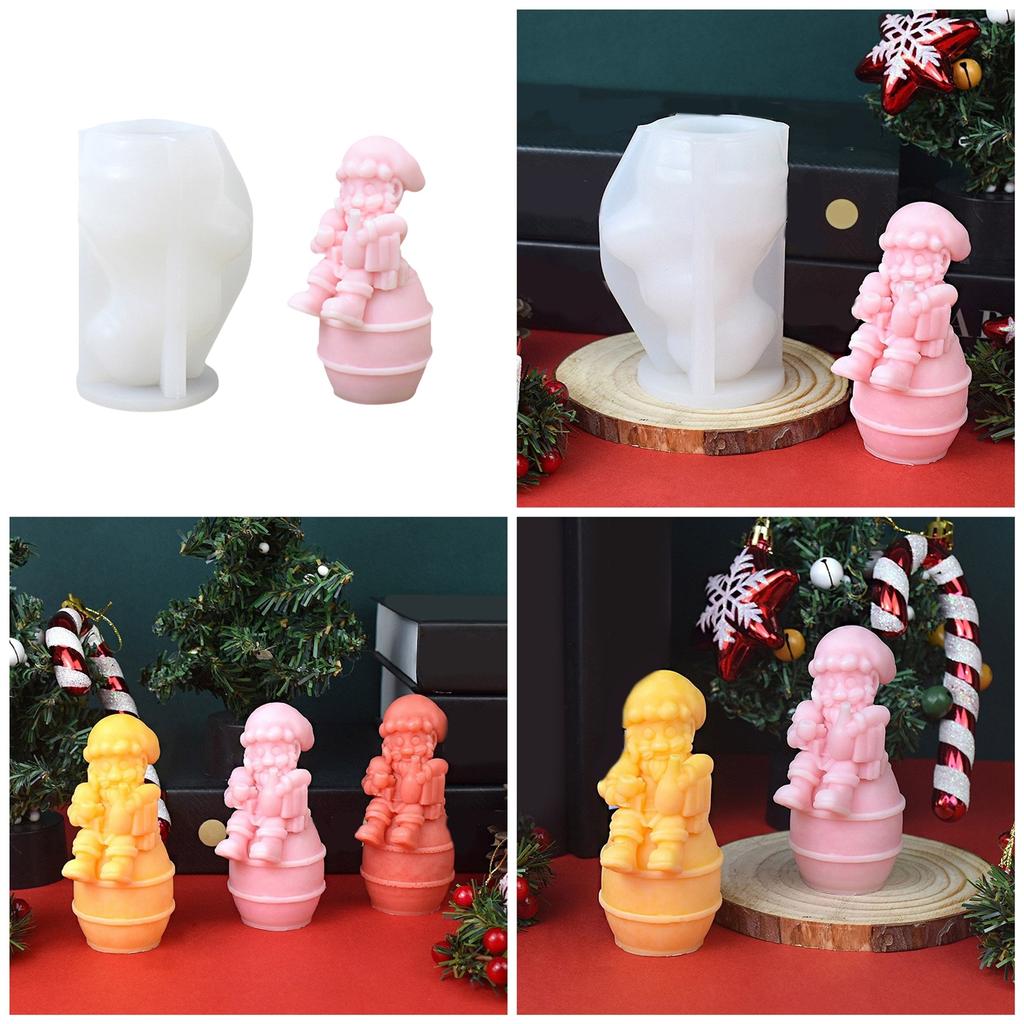 Santa Silicone Molds for Epoxy Resin Candle Soap Plaster Decoration Plaster Silicone Molds for Home Decoration Craft
