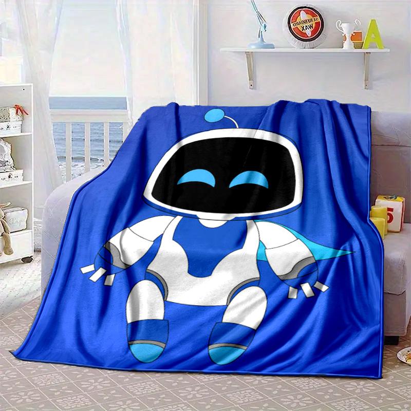 Space Adventure Astro Bot Portable Blanket/Soft Blanket Bedding Blanket Suitable for Travel Camping Living Rooms Offices Sofas Fan Gifts