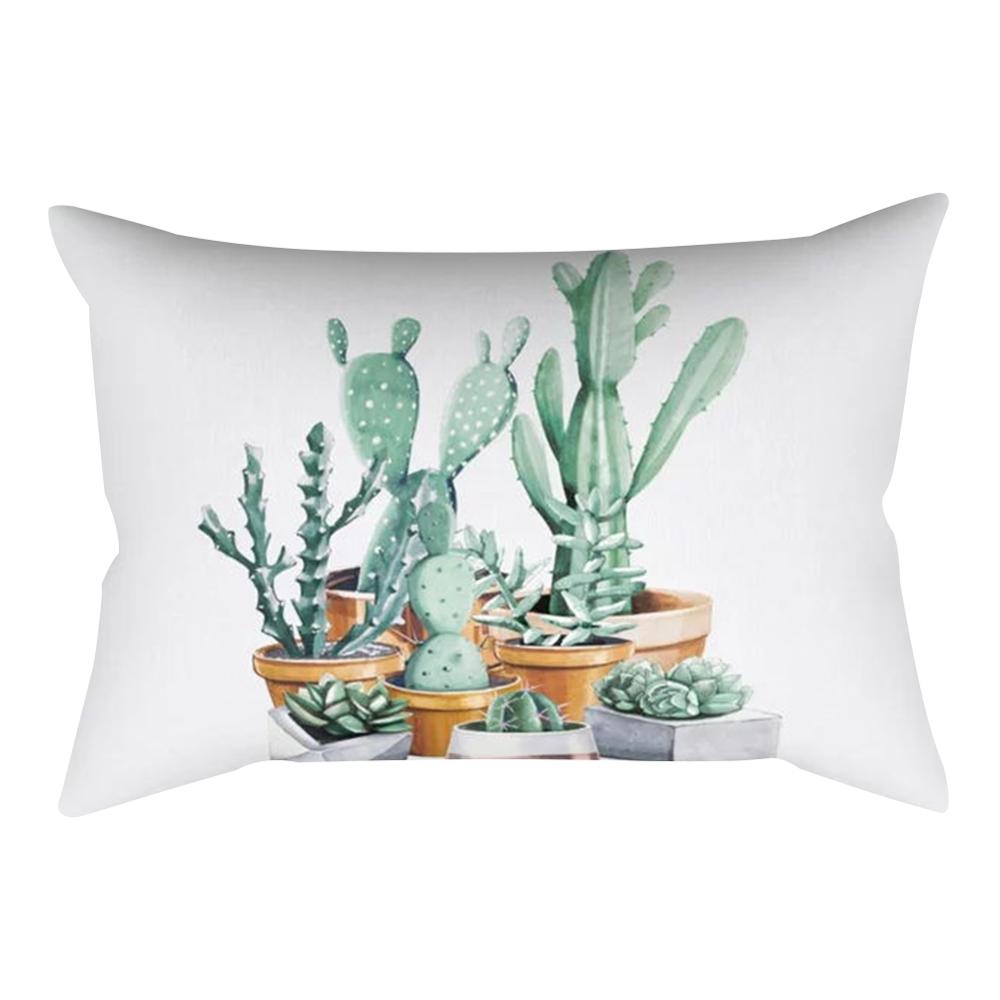 Декоративная наволочка с растительным светом кактуса для спальни, гостиной, дивана, стула, автомобиля, наволочка 30x50 см, домашний декор, наволочка