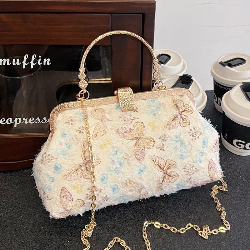 Новая сумочка с украшением в виде бабочки, шикарный свадебный клатч с замком-ракушкой, женские сумки и кошельки, сумки через плечо, сумки-мессенджеры