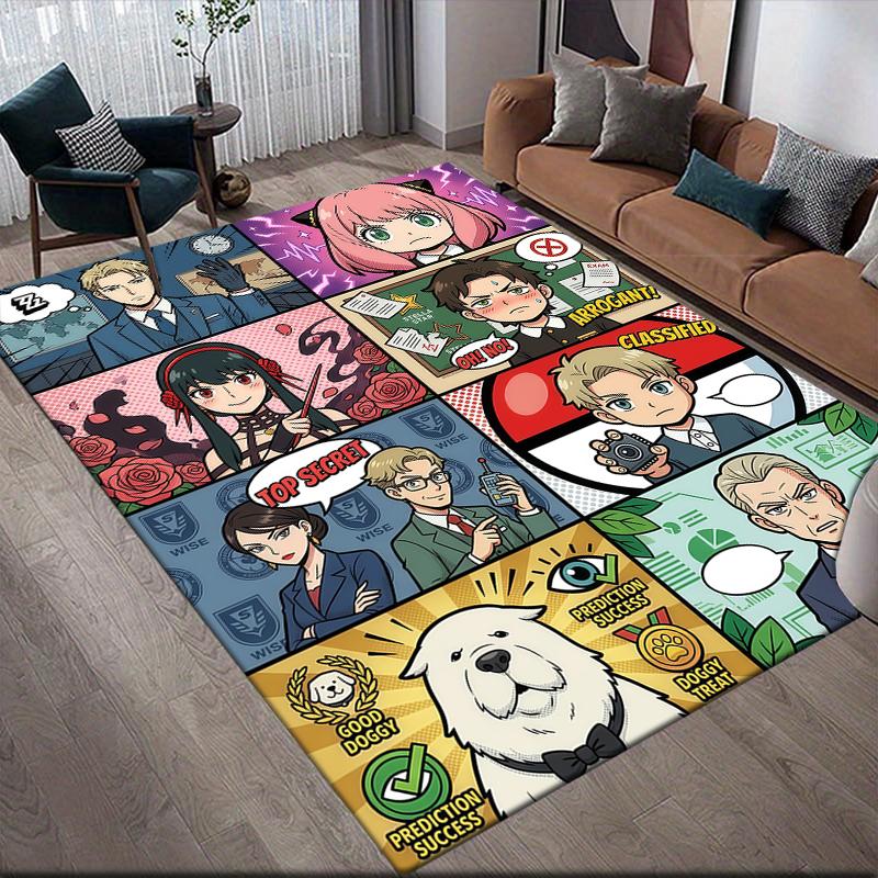 Spy Play House Anti-Slip Floor Mat, Rectangular Carpet for Sofa Area, Living Room and Game Room.xwn