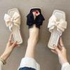 Women's Summer External Slippers Flat Bottom Bow Tie Slippers Anti-slip Beach A Flip-flops Slippers