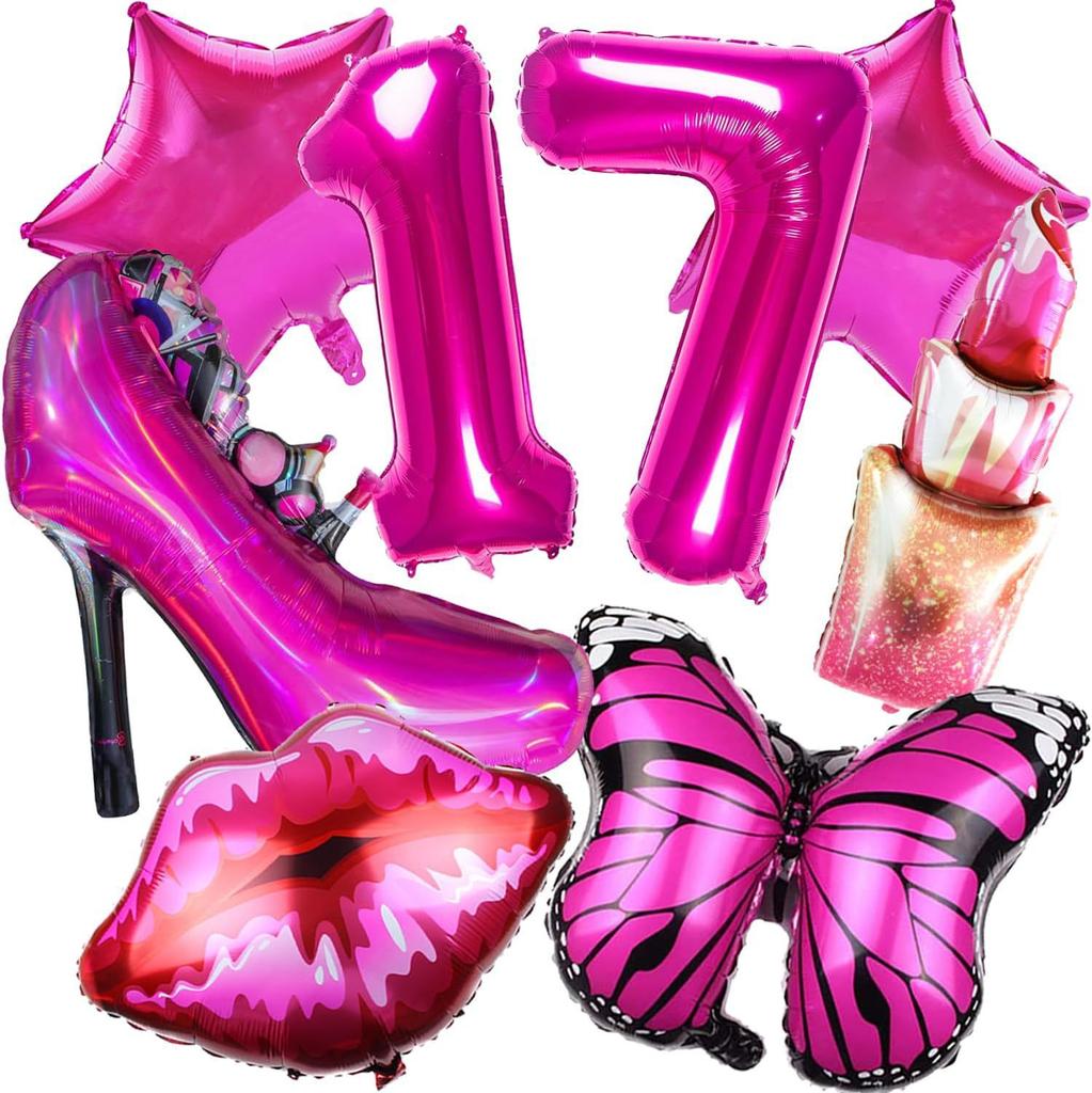 Розовые воздушные шары для девочек, воздушные шары на день рождения для девочек, принадлежности для вечеринки по случаю дня рождения принцессы, ярко-розовый набор воздушных шаров на высоких каблуках для вечеринки по случаю дня рождения девочки